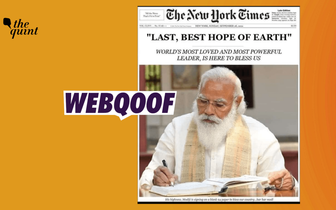 Photoshopped Image of NYT Front Page Praising PM Modi Goes Viral