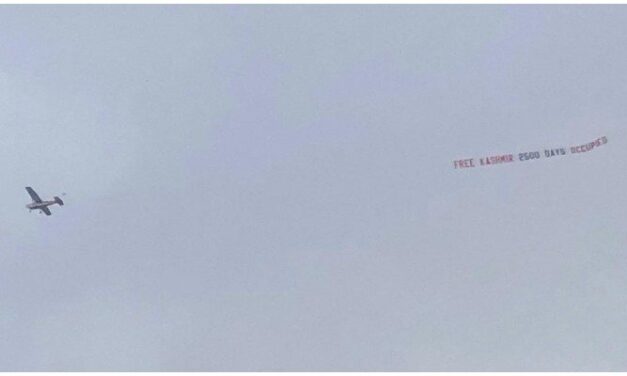 WATCH: Plane with banner saying ‘Free Kashmir’ flies over UK football stadium