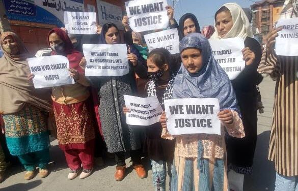 ‘Send us back to PaK or grant citizenship’, say wives of former Kashmiri militants as they protest in Srinagar